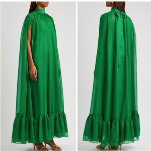 ALICE + OLIVIA Lanelle Maxi Cape Dress in Chiffon